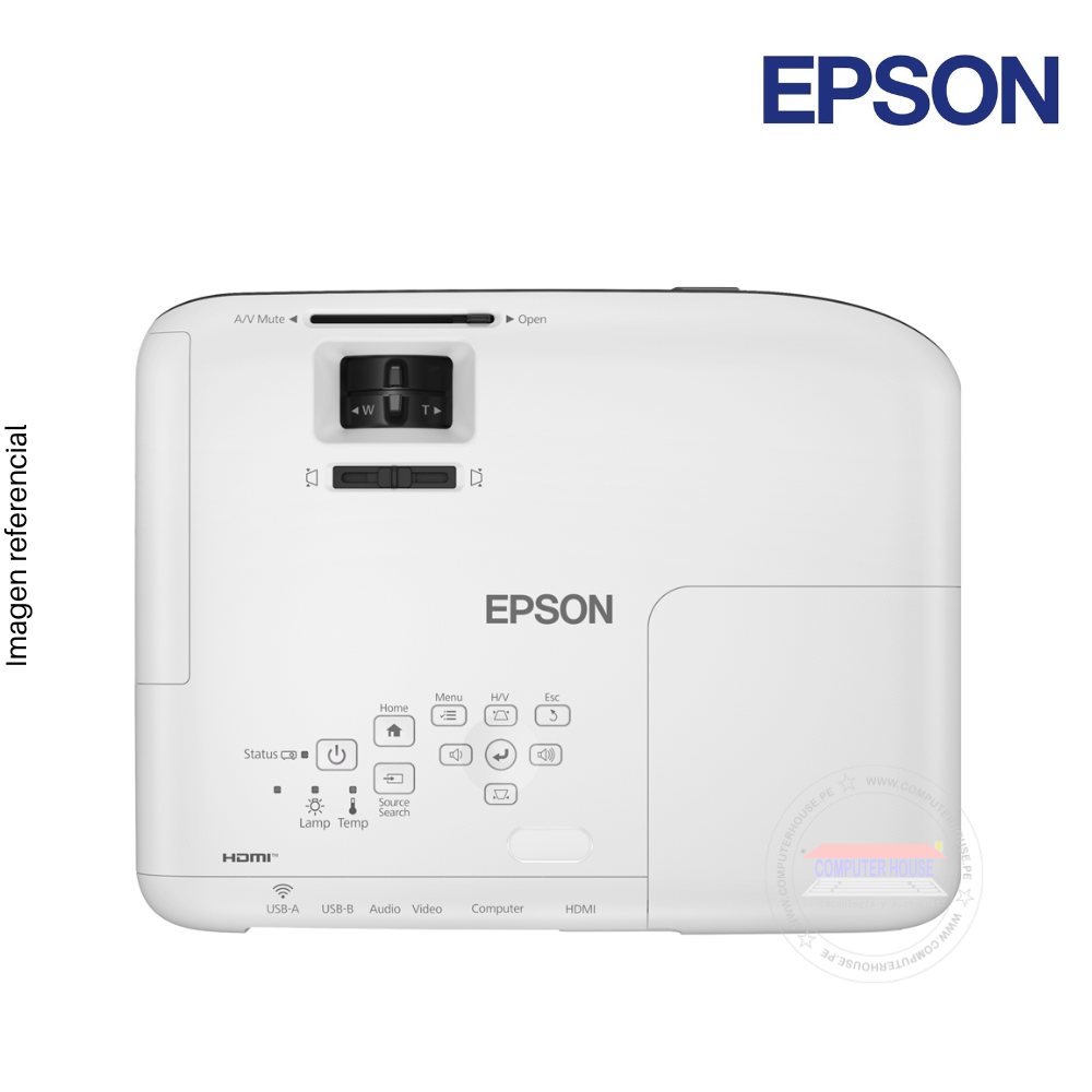 Proyector EPSON PowerLite W52+, 4000 Lúmenes, 1280x800, WXGA 3LCD, HDMI/VGA, Parlante Monoaural: 2W x 1.