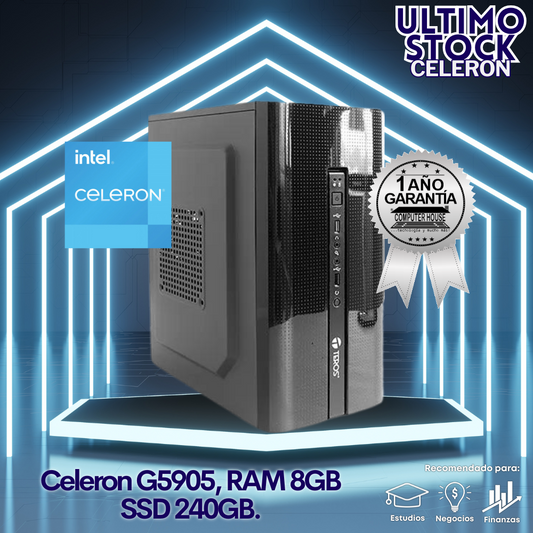 Ultimo Stock: CPU Celeron G5905 "A", RAM 8GB, SSD 240GB.