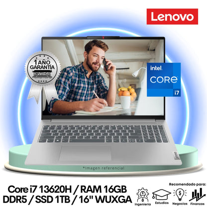 Laptop LENOVO IdeaPad Slim 5, Core i7-13620H, RAM 16GB DDR5, SSD 1TB, 16" WUXGA, FreeDos.