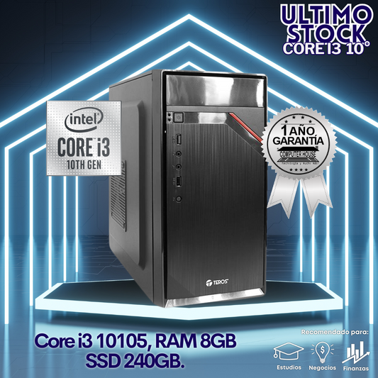 Ultimo Stock: CPU Core i3-10105 "A", RAM 8GB, SSD 240GB.