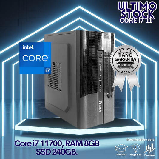 Ultimo Stock: CPU Core i7-11700 "A", RAM 8GB, SSD 240GB.