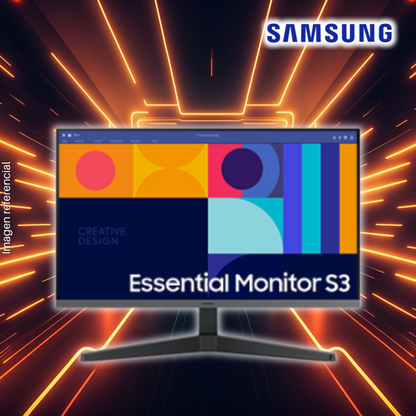 Monitor SAMSUNG 24" FHD Essential S3, (1920x1080) IPS, 100Hz, 5MS, HDMI / DP, Negro