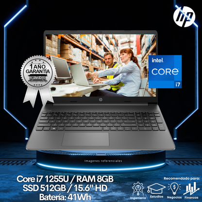 Laptop HP 15-DY5011LA, Core i7-1255U, RAM 8GB, SSD 512GB, 15.6″ HD, FreeDos.