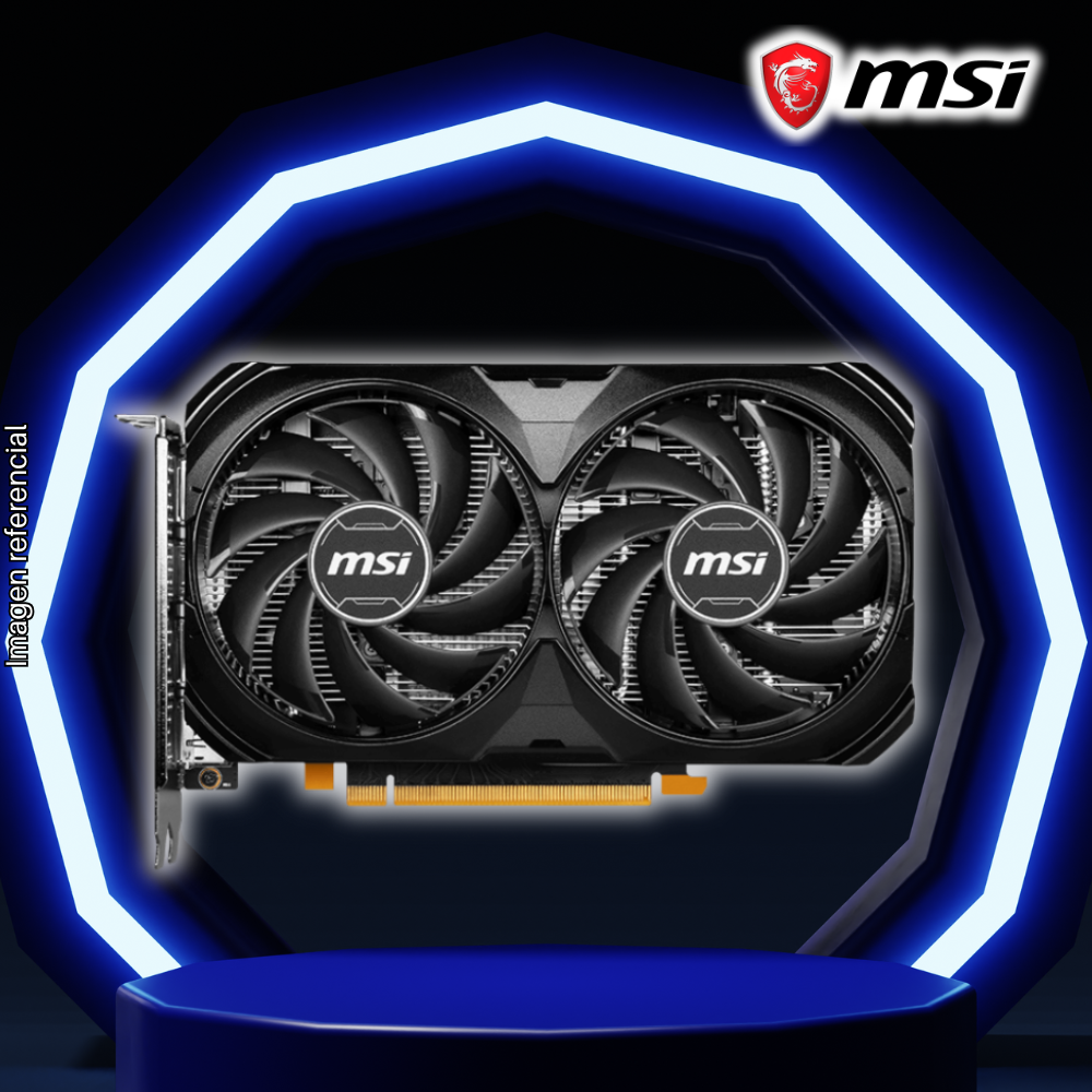 Tarjeta de Video MSI RTX4060 8G, GDDR6, Ventus 2X Black OC, Nvidia Geforce, HDMI/ DisplayPort.