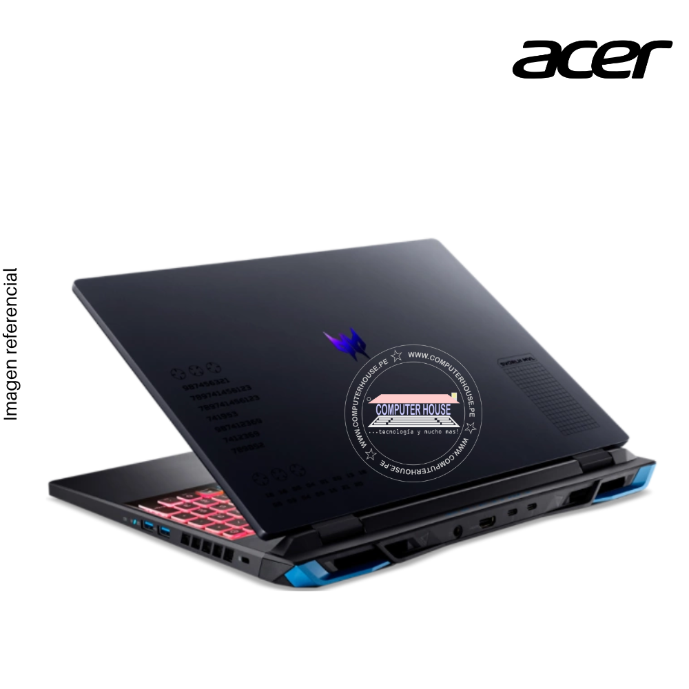 Laptop ACER Predator Helios Neo 16, Core i7-13700HX, RAM 16GB DDR5, SSD 512GB, Video RTX4050 6GB, 16" FHD 165Hz, Teclado en Inglés, Windows 11.