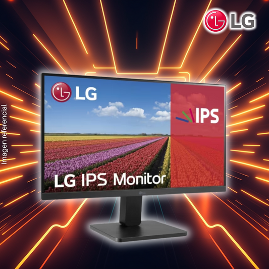 Monitor LG 24" 24MR400-W, Flat (plano), 1920x1080 FHD, 100Hz, 1Ms, Puertos 1xHDMI/1xVGA/1xAudio.