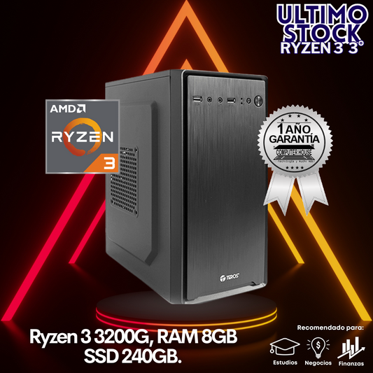 Ultimo Stock: CPU Ryzen 3 3200G "A", RAM 8GB, SSD 240GB.