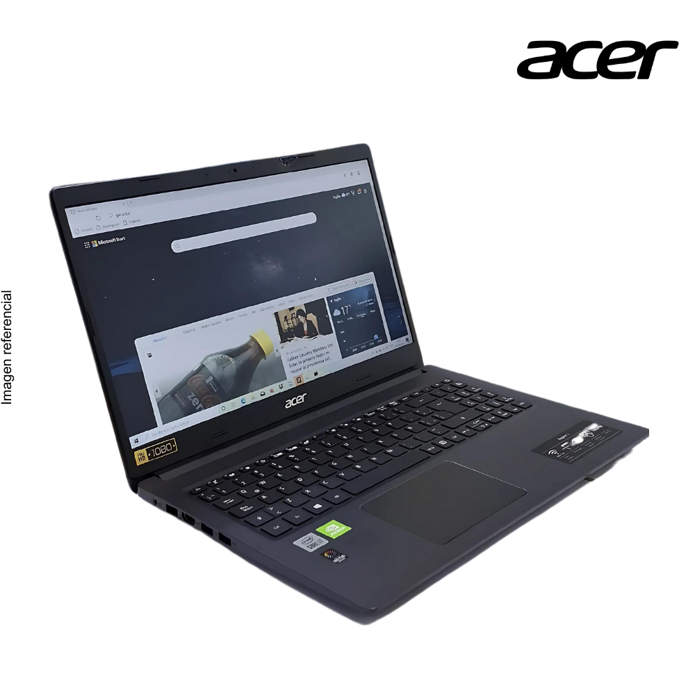 Laptop ACER Aspire 3 A315, Core i7-1065G7, RAM 16GB, SSD 512GB, Video MX330 2GB, 15.6″, Windows 11. (LIQUIDACION con yaya en marco en pantalla)