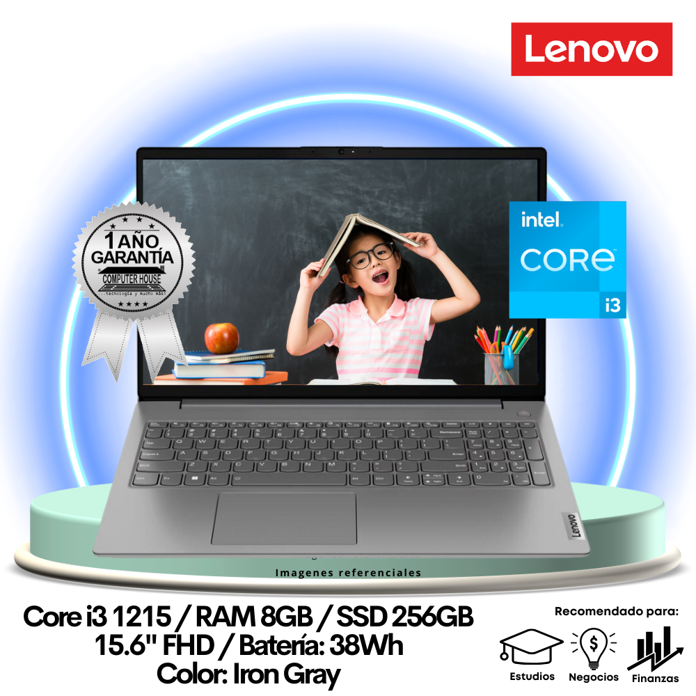 Laptop LENOVO V15 G3 IAP, Core i3-1215U, RAM 8GB, SSD 256GB, 15.6" FHD, FreeDos.