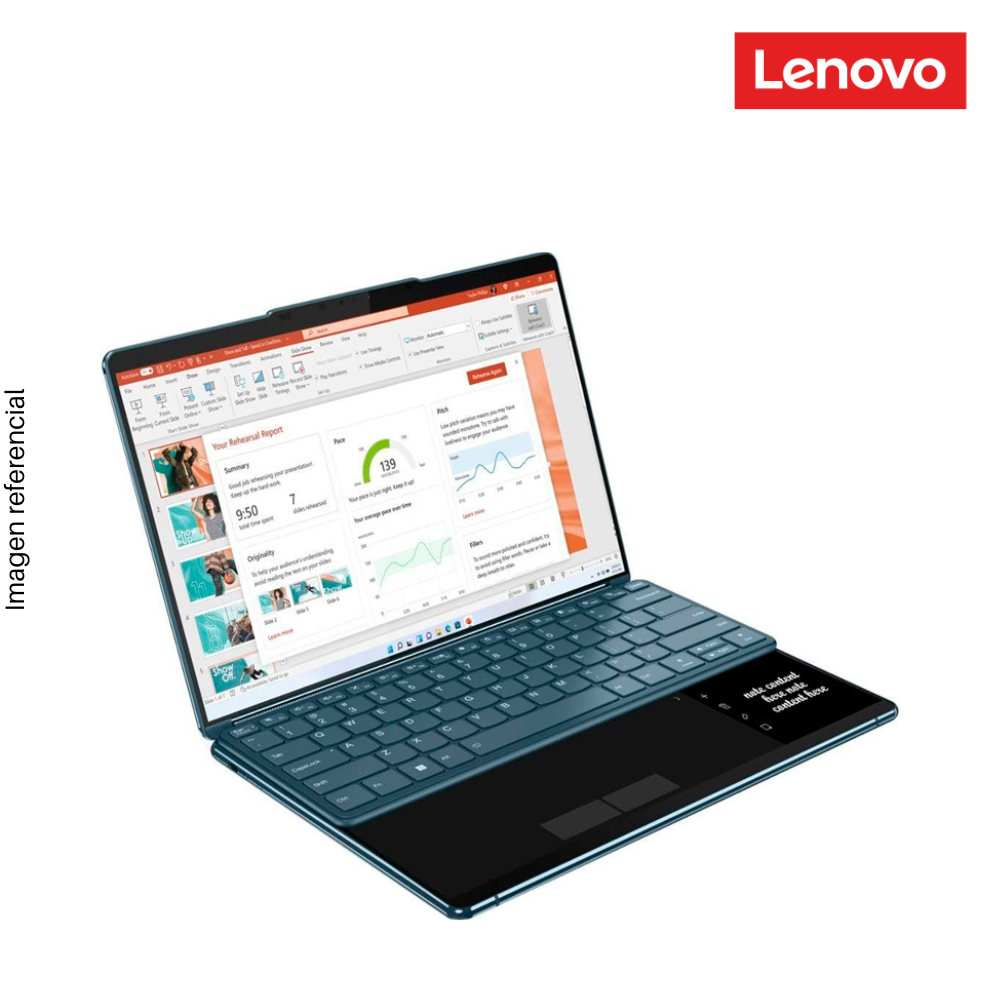 Laptop LENOVO Yoga Book 9, Core i7-1355U, RAM 16GB DDR5, SSD 1TB, 13.3" 2.8K, Pantalla Táctil, Doble Pantalla, Windows 11.